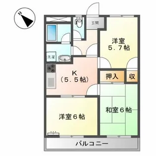 兵庫県加古川市加古川町大野【アパート】の間取り