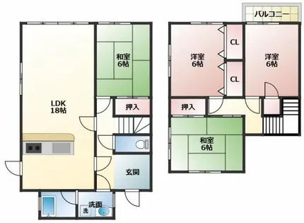 愛知県豊橋市曙町字測点【一戸建】の間取り