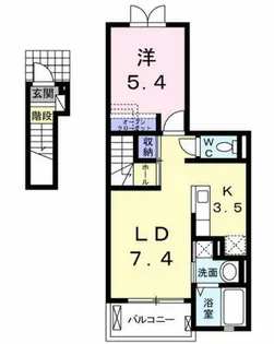 大阪府大阪市城東区東中浜8丁目【アパート】の間取り