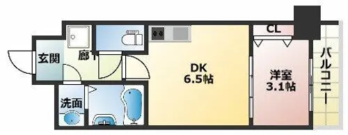 アドバンス江坂ラシュレ【9階】の間取り