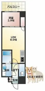 1LDKの間取り画像