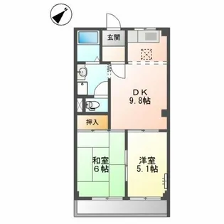 パレスさくらB【1階】の間取り