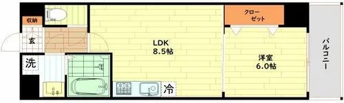 大阪府大阪市浪速区桜川4丁目【マンション】の間取り