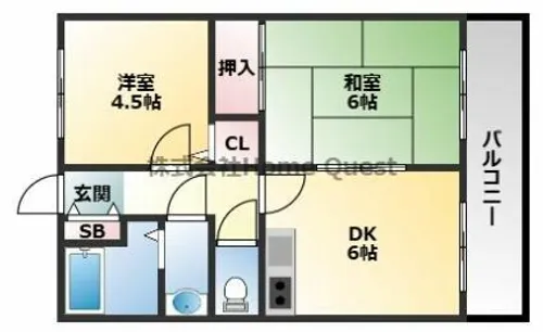 OMレジデンス八戸ノ里【5階】の間取り