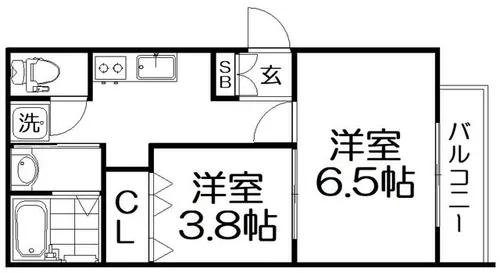 Reterasu光善寺【3階】の間取り