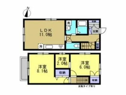 ウエストタウンファミリー【1階】の間取り