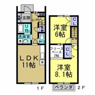 ウエストタウンファミリー【1階】の間取り