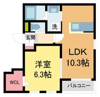 ヴァンクレール西宮北口【101号室】の間取り