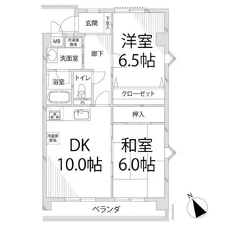 ウイング手柄【201号室】の間取り