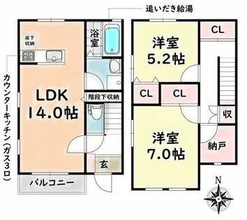 愛知県名古屋市瑞穂区片坂町3丁目【タウンハウス】の間取り