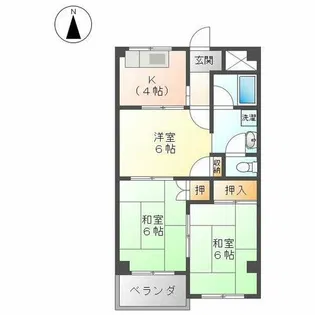 パークサイドマンション小川【203号室】の間取り