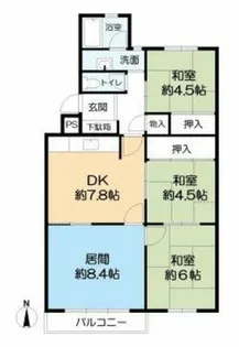 宝塚光明住宅2号棟【4階】の間取り