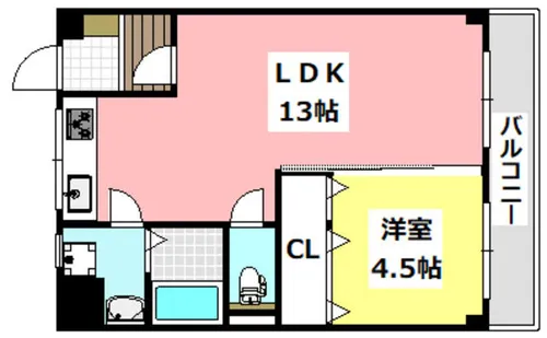 コーポ岸部【505号室】の間取り