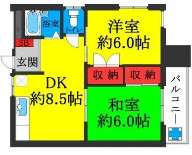 コーポ澄【2-B号室】の間取り