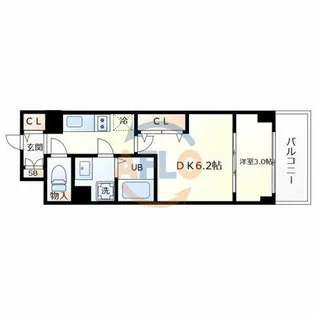 リアライズ鶴橋東Ⅱ【3階】の間取り