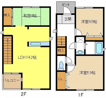 愛知県豊明市前後町大代【一戸建】の間取り