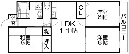 メゾン・モン・ソレーイユ【1階】の間取り
