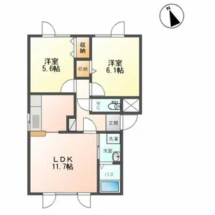 ディアベルジュ60【2階】の間取り