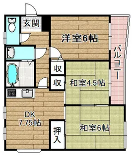 コーポ松政【301号室】の間取り