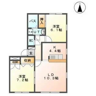 サン・ガーデンB【1階】の間取り