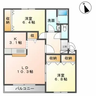グランドール瑞穂【1階】の間取り