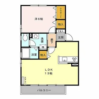 エクセレント【1階】の間取り