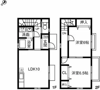 愛知県一宮市木曽川町玉ノ井字大縄場二ノ切【テラスハウス】の間取り