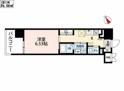 ウイングス城野駅前【9階】の間取り