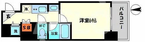 セイワパレス玉造駅上【4階】の間取り