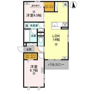 大阪府大阪市旭区高殿1丁目【アパート】の間取り