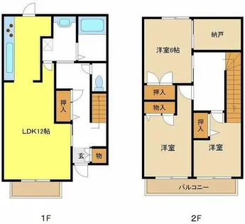 愛知県名古屋市瑞穂区下山町1丁目【テラスハウス】の間取り
