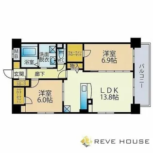 福岡県福岡市博多区那珂4丁目【マンション】の間取り