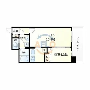 1LDKの間取り画像