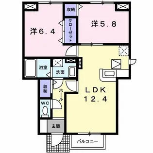 サバ-バンハウスⅠ【1階】の間取り