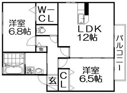 コージィーコート星田 A棟【2階】の間取り
