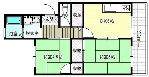 グリーンハイツ松原【4階】の間取り
