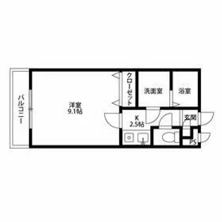 アンプルール リーブル サン・ステージ【201号室】の間取り