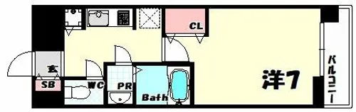ラヴ神戸三宮【10階】の間取り