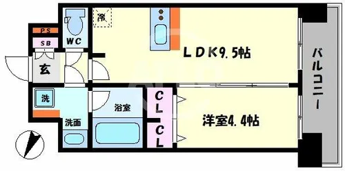 プレサンス大阪天満リバーシア【5階】の間取り