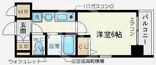 エステムコート難波センチュリオ【8階】の間取り