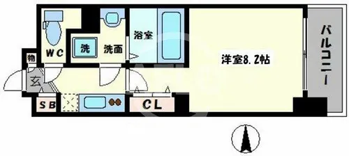 セレニテ心斎橋グランデ【12階】の間取り