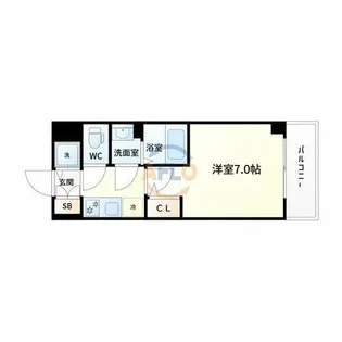 エスリード大阪クレストコート【3階】の間取り