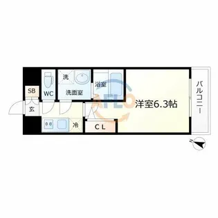 エスリードレジデンス大阪福島シティウエスト【10階】の間取り