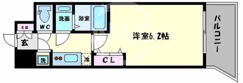 ファーストフィオーレ天王寺筆ヶ崎EYE【7階】の間取り