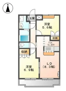 ストークコーポ大津茂【1階】の間取り