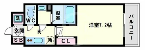 エスリード大阪上本町ブランシュ【1502号室】の間取り