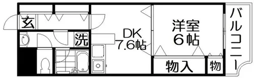 宮之阪ウェーブ【6階】の間取り