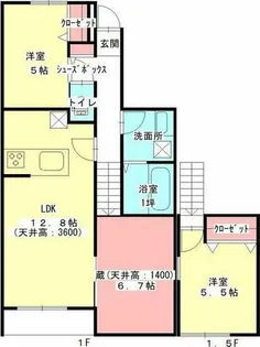ル・グリ【102号室】の間取り