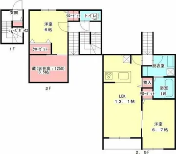 ル・グリ【202号室】の間取り