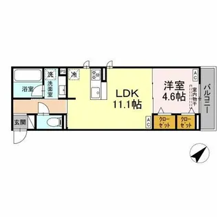 レユスィール【3階】の間取り